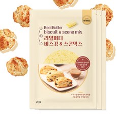버터없이 우유만 넣어 만드는 비스켓 & 스콘믹스, 250g, 3개
