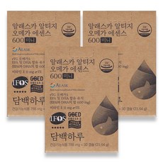 담백하루 알래스카 알티지오메가 에센스 600 미니, 30정, 3개