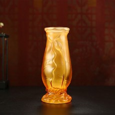 琉璃花瓶 凈水瓶 觀音供瓶 蓮花插花供佛瓶, 8英寸黃琉璃花瓶