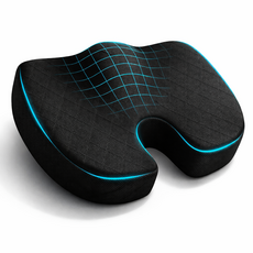 제로핏 기능성 메모리폼 꼬리뼈 자세교정 인체공학 엉덩이 방석, 블랙