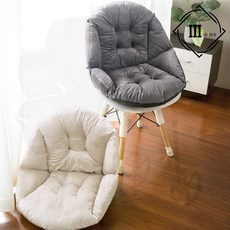 등받이쿠션 수험생 사무실 일체형 등쿠션 학생 의자 방석, 디크리 아이보리