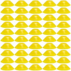 Wlilupah 스포츠용 미니 축구 콘 25개 민첩성 디스크 콘 축구 훈련 민첩성 훈련 스포츠 축구 농구 농구 훈련 레드), 25, 옐로우