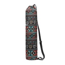 야외 스포츠 요가 매트 가방 캐쥬얼 패션 원 숄더 크로스 바디 프린트 요가 백팩 캐리 스트랩 드로스트링, blue black, 1개