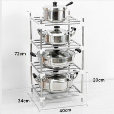 가려거든 냄비 후라이팬 거치대 다용도 주방 스텐선반, 1개, 스텐리스