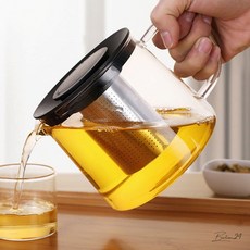 내열유리 차포트 1L 주방 거름망 홈카페 잎차우리기 모던 티팟