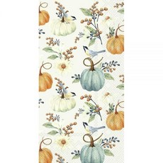 IHR Ideal Home Range 디너 냅킨 일회용 3겹 페이퍼 핸드 타월 21.6 x 11.4cm(8.5 x 4.5인치) 호박 꽃무늬 16개