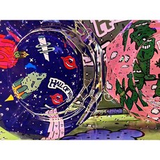 時光生活 迷幻大麻造型玻璃煙灰缸 創意琉璃煙皿 居家擺飾, 藍色飛行, 1個