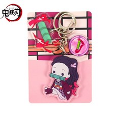 귀칼 반지 코스프레 악세사리 귀멸의칼날 1개입 귀멸의 칼날 아크릴 키체인 무이치로 만화 선물 액션 피규어 장난감 학생 생일