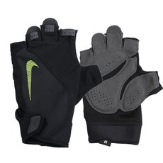 NIKE 露指健身手套, 黑色+淺綠色
