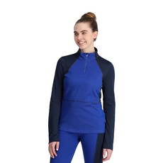 Spyder 남성용 차저 1/2 베이스레이어 보온 스키 탑 윈터그린, Electric Blue