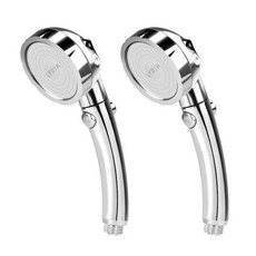LYDIA 기능성 절수 온오프 3단 조절 수압상승 샤워기 헤드 실버, 2개