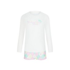 ARENA KIDS 퍼즐 래쉬가드 세트 A6BG1GS03WHT 174173