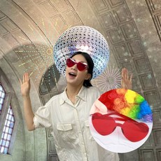 무테 인싸 선글라스 레드 셀카촬영 졸업사진소품 hol+70838ky