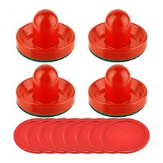 96mm 4 대/갑 ABS 에어 테이블 하키 디스크 액세서리 도구 퍽 푸셔 말렛 테이블 게임 재미있는 장난감 플라스틱, 빨간색, 1개