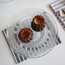 [B급할인] 유리 디저트 케이크 스탠드 25cm, 1개, 투명