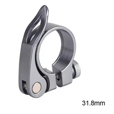알루미늄 합금 자전거 시트 클램프 5 색 31.8/34.9mm 포스트 퀵 릴리스 초경량 산악 MTB BMX 사이클링, 01 31.8mm Silver