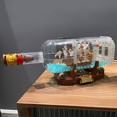 해적선 블랙펄 캐리비안의 해적 854pcs 블록 피규어 블럭 조립 장난감 키덜트 선물, 보트에있는31cm병-960과립, 1개