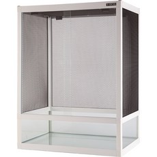 蛋叔叔 DIY鋁框側網後玻璃爬蟲箱 - 白色 鋁合金寵物箱 適用於變色龍/蜜袋鼯/球蟒/鬆獅蜥/陸龜/巨蜥, 1個, 30x30x46cm