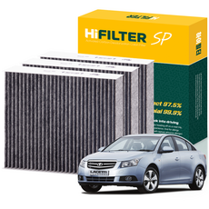 하이필터 쉐보레 활성탄 자동차 에어컨필터, 2개, 라세티 프리미어 (2세대 J300) HI-H008