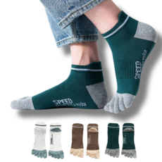 솔레 프리미엄 통기성 투톤 단목 발가락양말