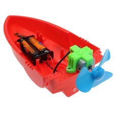 AI電子 風力船A快艇 拼裝空氣動力船 手工科技製作船模型電動玩具輪船DIY, 1個