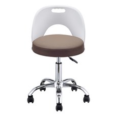 천하퍼니처 국산 이동식 등받이의자 진찰 진료 원형 병원 작업 간이의자, 등받이진찰의자(화이트), 1개