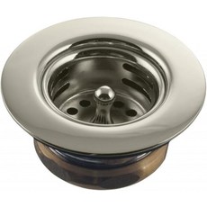 웨스트브라스 D220-26 미젯 듀오 바 및 세탁 싱크대 배수구 어셈블리 포스트 스타일 스트레이너 그리드 커버 광택 크롬, Polished Chrome