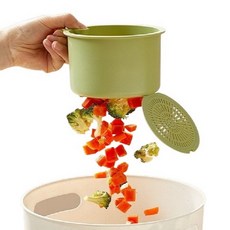 허니팟츠 원터치 원형 싱크대 음식물쓰레기 거름망 거치대, 1개, 그린