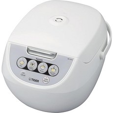 TIGER JBV-A10U 5.5컵미숙 미콤 밥솥 및 타코크 푸드 스티머 조리 트레이 기술이 적용된 워머 화이트, 10-Cup