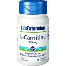 LIFE EXTENSION 左旋肉鹼素食膠囊 500mg, 30 件, 1個