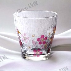 日本製 東洋佐々木 櫻花款 槌紋玻璃杯 飲水杯 可樂杯 啤酒杯 水杯 茶杯, 櫻花款(8.5xh8.6cm), 1個