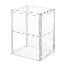 透明防塵杯子展示盒，多層收納櫃，磁吸開門設計，公仔模型收納盒, 杯架展示盒（一層隔板）全透明－超取限3個