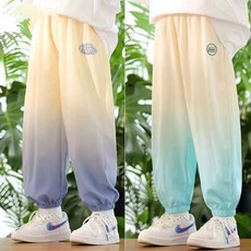 Hi！Kids夏季新款冰絲漸變防蚊褲男童女童通用寬鬆休閒薄款百搭防蚊褲