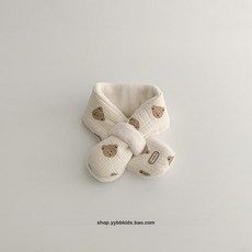 겨울 방한 목도리 귀여운 곰돌이 키즈 남아 어린이 넥워머, 귀여운 곰 화이트