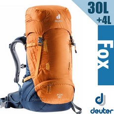 Deuter Fox 30+4L 登山背包，具備減壓拔熱系統與多功能收納設計