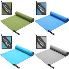 바이탈코지 4종 퀵 드라이 캠핑 타월 48인치 x 24인치 극세사 여행용 수영 경량 흡수 고속 건조 비치 요가 스포츠 수영장 배낭 운동용 세트 4가지 색상