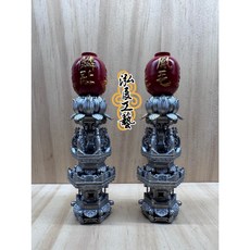 泓展工藝 錫燈 龍角樓 微縮模型, 1個, 框一對, 框