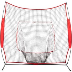 棒壘球打擊網 - 簡易組裝、堅固耐用、紅色邊框設計, 打擊網+本壘型T座, 1個