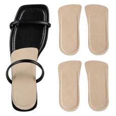 여성 발뒤꿈치 뼈 박차 아킬레스건 접착력 0.32" 두께 트 인서트 깔창 여성용 돼지 가죽 컵 쿠션 2켤레 8-12 사이즈 하이힐 샌들 플랫, W 5-8 / M 4-7, 0.21 Thickness