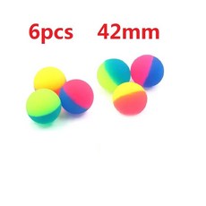 42/55mm 바이 컬러 탄성 공 장난감 어린이 소년 튀는 고무 키즈 스포츠 게임 점프, 42MM 6PCS