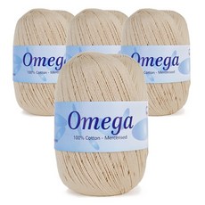 SEVY Omega 59色 亮絲加工 光澤編織線 75g x 4入, 214 復古白, 4個