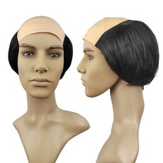 廢物專賣店 禿頭假髮 地中海假髮 萬聖節裝扮 仿真頭套 光頭頭套 造型假髮 cosplay舞會特殊服裝 交換禮物, 1個, 短黑直髮