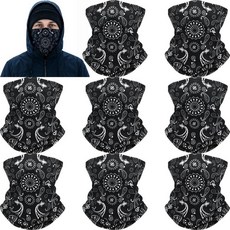 Chicingyou 8팩 겨울 넥 게이터 워머 남성 여성용 방풍 플리스 페이스 커버 마스크 스카프 추운 날씨 스포츠용 블랙. 원 사이즈