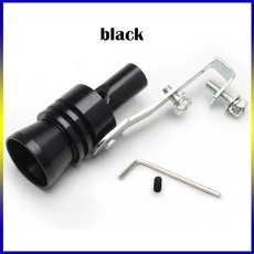 자동차 및 오토바이용 HQ 유니버설 터보 배기 파이프 테일 휘슬 사운드 시뮬레이터 액세서리, 03 Black L, 01 China Mainland