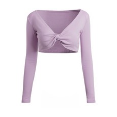 JoYouth 성인 발레 상의 커버업 가슴 꼬임 긴팔 볼레로 8색