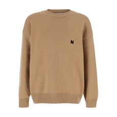 MSGM 로고 자수 크루 넥 스웨터