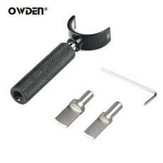 OWDEN-가죽 회전 칼 세트 가죽 조각 도구 2 블레이드 핸들 공예, 02 M, 한개옵션1