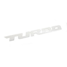 락모터스 자동차 터보 TURBO 레터링스티커 로고 반사스티커 포인트 트렁크 데칼, 화이트, 1개