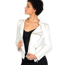 FashiON 온 SX 여성용 클래식 테일코트 패션 쉐이핑 데님 재킷 펑크 오토바이 라이딩 수트 상감 화이트. XS 329971, FashiON 온 SX 여성용 클래식 테일코트, 패션