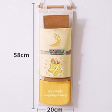 布藝掛袋 掛牆收納袋 懸掛式儲物袋 牆上置物袋, 厚款星星原創,壁掛3格尺寸如圖